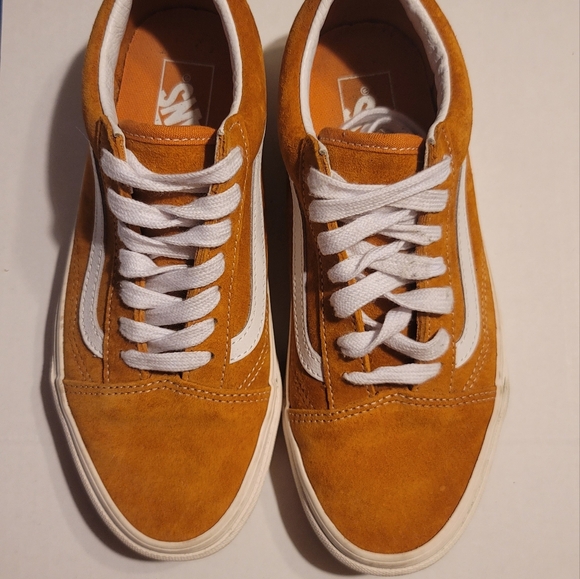 Old Skool Vans in Amber Suede-Size 7.5 Women's/6.0 Men's - Picture 3 of 11